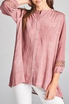  Washed Button-up Blouse