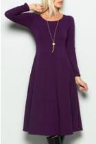  Solid Midi Dress