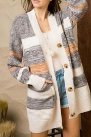  Stripe Retro Cardigan
