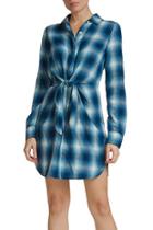  Plaid Tie-front Dress
