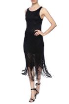  Black Fringe Flapper Dress