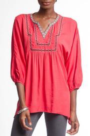  Red Embroidered Top
