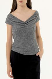  Luxe Ribbed Ruched Ots Tee