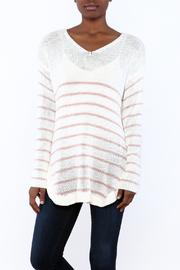 Stripe Cutout Sweater