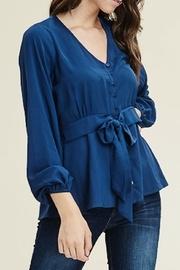  V-neck Button-down Blouse