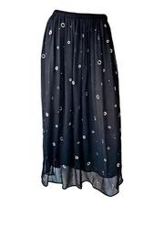  Embroidered Metallic Skirt