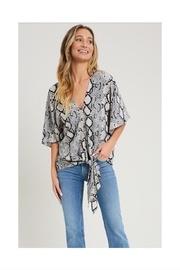  Snakeskin V-neck Blouse