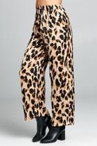 Leopard Silk-palazzo Pants