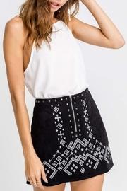  Black Embroidered Mini-skirt