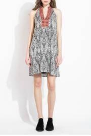  Embroidered Collar Dress