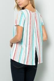  Striped Crossover Back Tunic