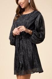 Metallic Waist Tie Dress