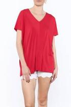  Red Short Sleeve Top