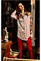  Stripe Combo Blouse