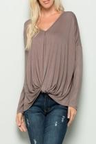  Twisted V-neck Top