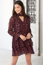  Burgundy Chiffon Dress