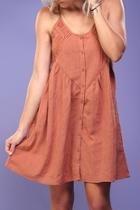  Rust Crochet-detailed Dress