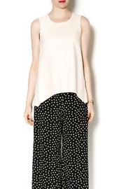  Faux Leather Front Top