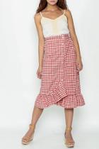  Gingham Ruffle Skirt