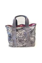  Grey Snow Leopard Tote (pink Lining)