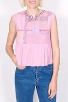  Embroidered Pink Top