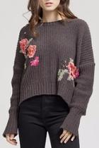  Floral Embroidery Sweater