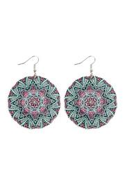  Oversized-mandala Disc-wood Drop-earrings