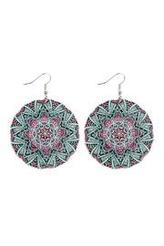  Oversized-mandala Disc-wood Drop-earrings