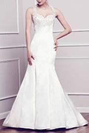  Halter Illusion Trumpet Dress