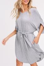  Self-tie Dolman Dress