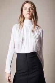  White Turtleneck Blouse
