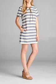  Lace Up Stripe Dress