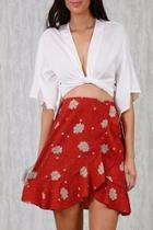  Red Wrap Skirt