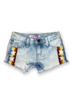  Rainbow Lace-up Short Blue