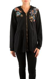  Embroidered Peplum Hoodie