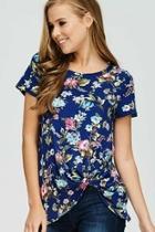  Floral Side-knot Top