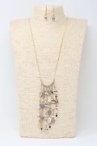  Stone Beads Fringe-necklace