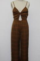  Brown Printed Jumpsuit