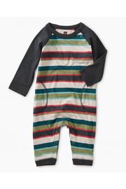 Striped Stitched Pocket Raglan Romper