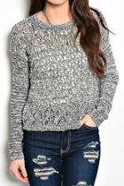  Cropped Open-knit Sweater