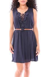  Navy Ruffle Dress
