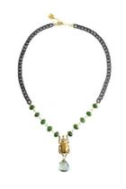  Green-quartz Beetle Necklace