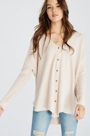  Beige Waffle-knit Top
