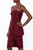  Burgundy Strapless Dress