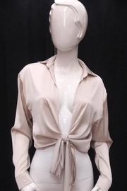  Front-tie Satin Top