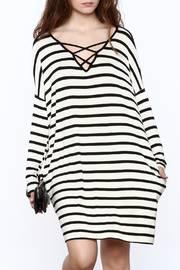  Stripe Print Dress
