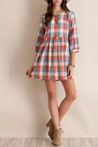  Plaid Bib Dress