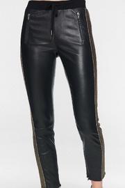  Leather-leggings W/ Pewter-side-stripe