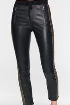  Leather-leggings W/ Pewter-side-stripe