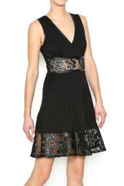  Faux Leather Applique Dress